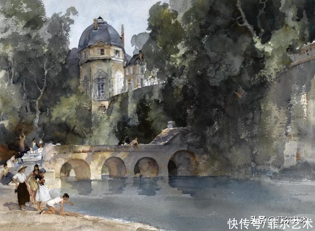 艺术家|苏格兰艺术家弗林特的女子水彩画，美轮美奂