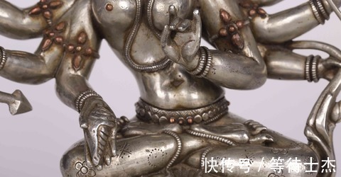 铜尊!明代,银嵌铜尊胜佛母坐像