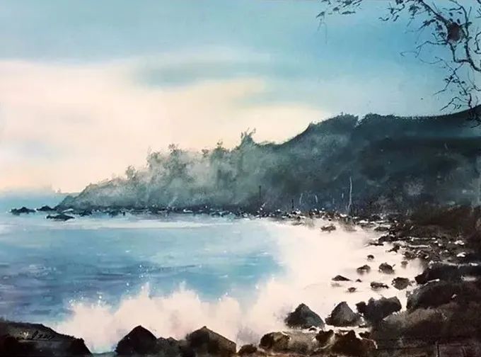 画面!极具美感的蓝绿水彩色调,如此画面,令人爱不舍手