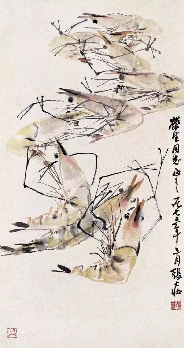 华新罗&张大壮：人淡如菊，以“没骨法”画虾，自创一格