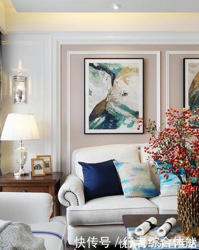 空间|140㎡美式风格三居室,玄关装了玻璃窗让家既美观又开阔!