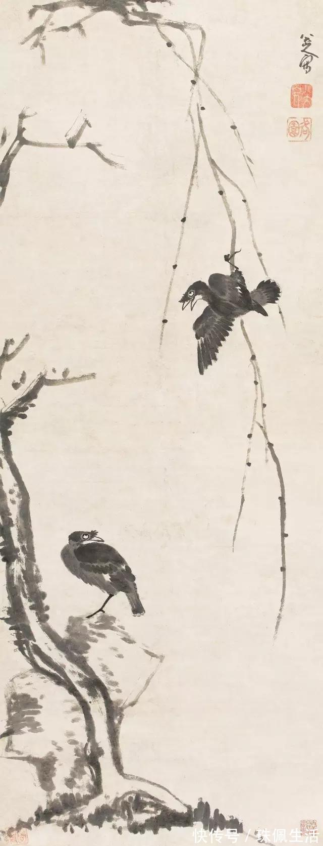 水墨纸本#他是中国画一代宗师,一只鸟就值6000多万