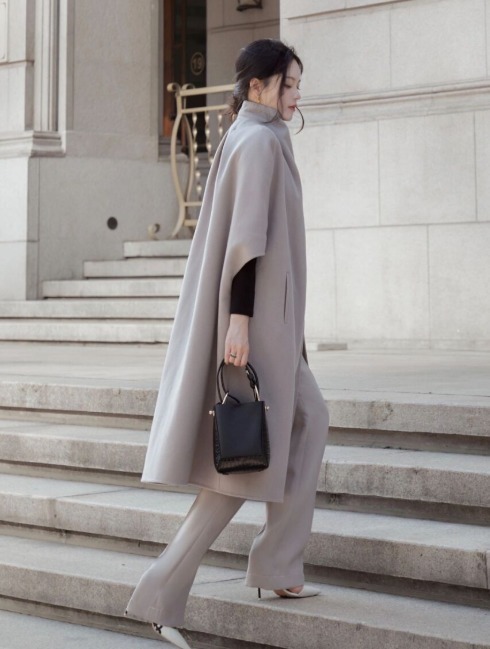 西装裤 “斗篷大衣”真的太好穿了,百搭遮肉又撩人,不入手就out了!