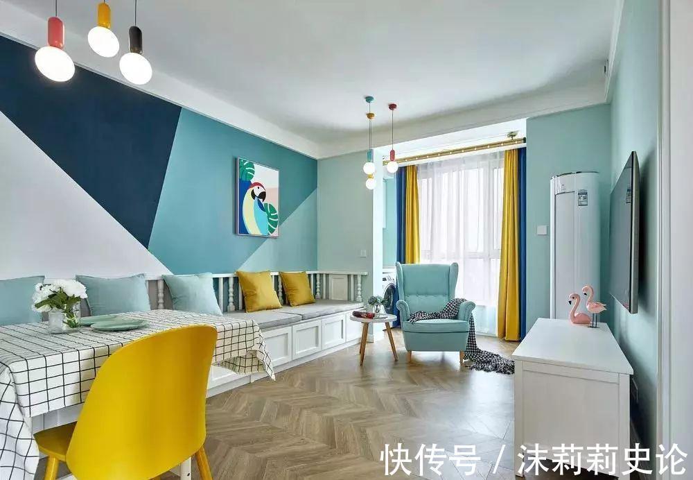 中性色|原来墙面现在流行几何拼色装，层次感明显，也增添了趣味性！
