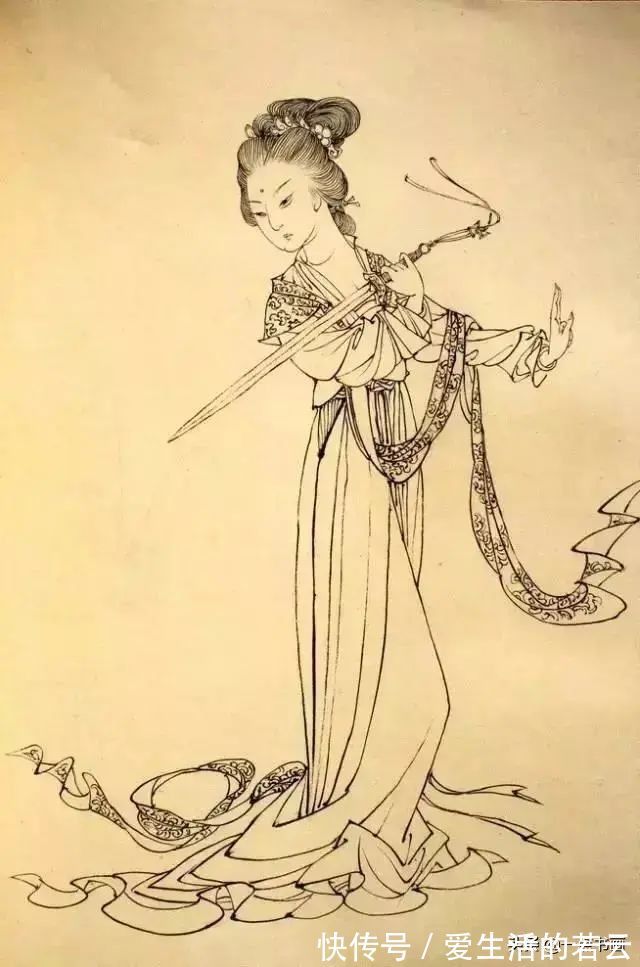 基本功@他的白描被评为“当代第一”,画仕女独辟蹊径