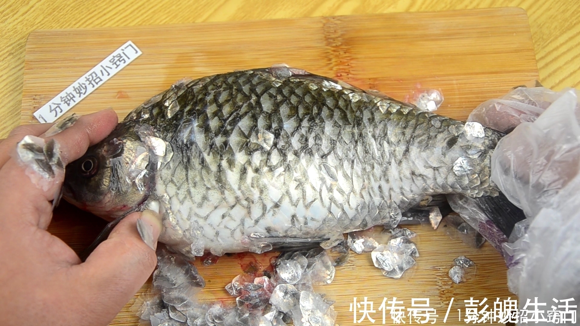 刮鱼鳞原来这么简单，只要一个塑料袋，鱼鳞不乱飞不脏手，真省事