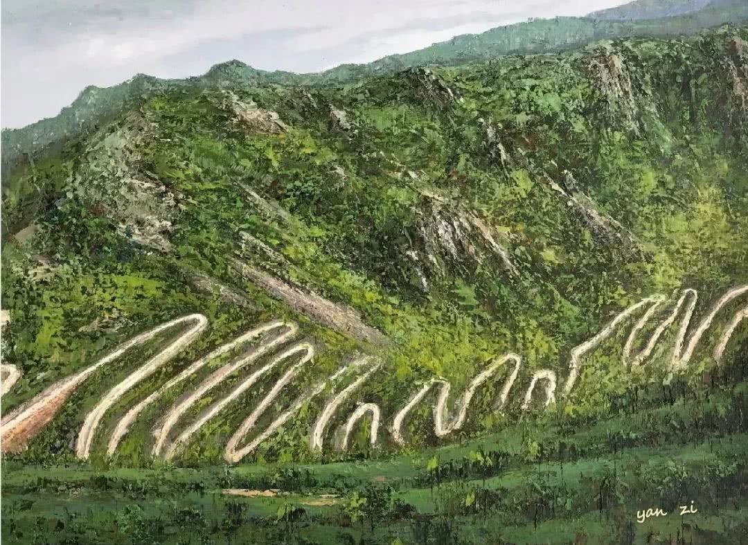 晏子油画《中国秦岭十大景》写生