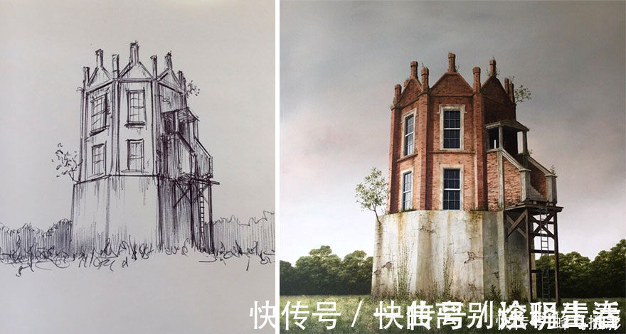 艺术家们@27个初稿与成品对比照,前后差距太大,网友:这是同一副画吗