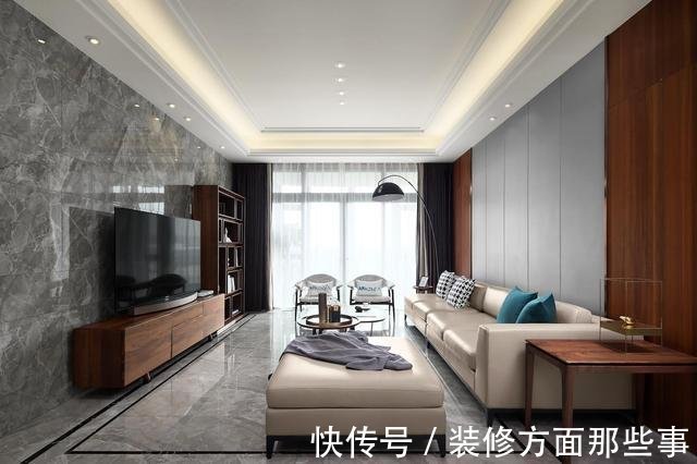 背景墙|120平现代简约风三居室,灰色瓷砖上墙效果真是不错