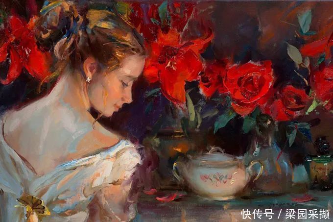 光影|油画里,光影中的美女,一美千年!