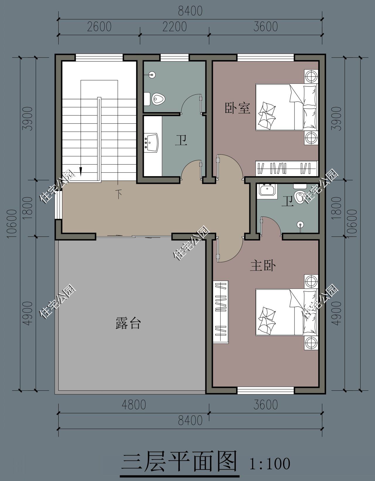 占地|精选10套三层户型图纸，占地面积均不足百平，尤其适合新农村修建