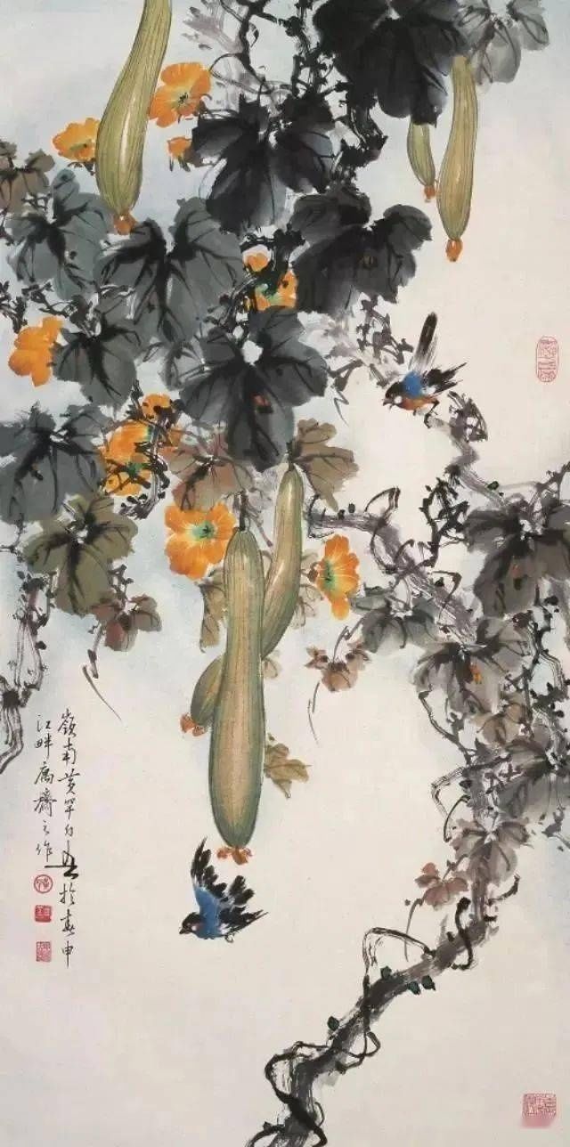  丝瓜|国画里的瓜果蔬菜，原来有如此美好的寓意