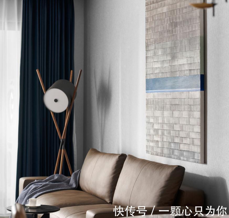 吧台|灰蓝装点大空间,简约元素渲染家居,融合成独特的现代风格