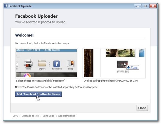 (facebook怎样上传信息)如何将发送到facebook的功能添加到Picasa