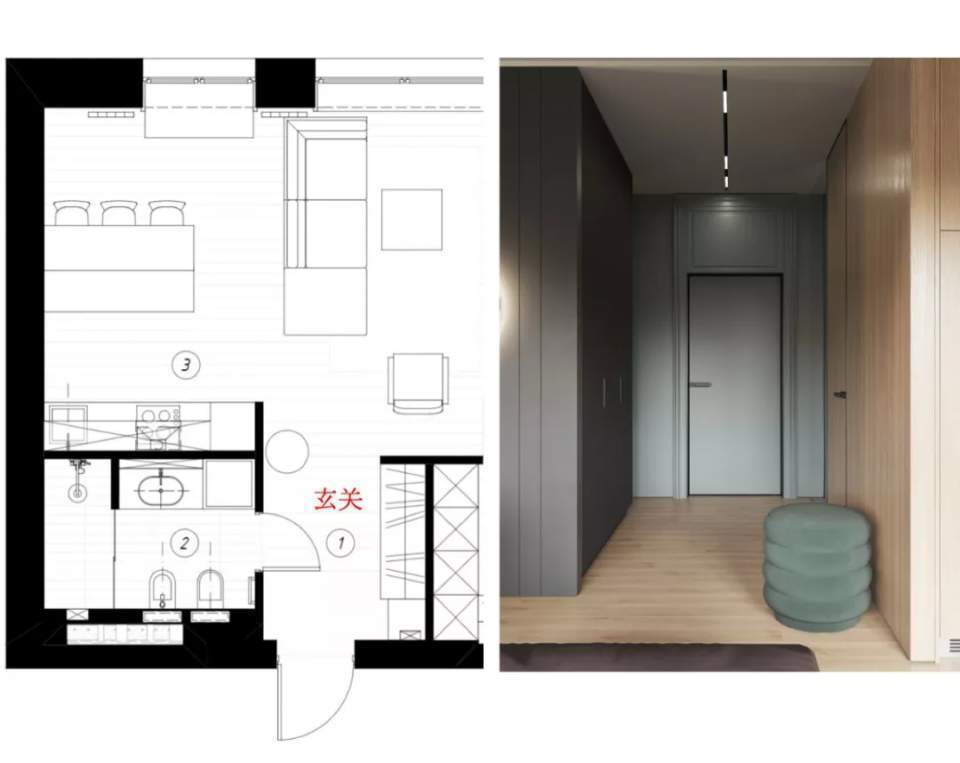 玄关|别再盯着北欧风啦,看看人家66㎡小户型轻奢风,豪宅也被秒成渣