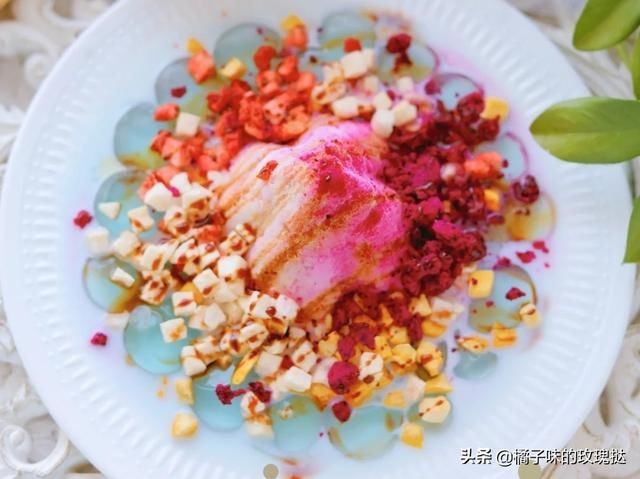 夏日|夏日必备甜品来喽：白玉紫薯冻，苹果玫瑰花冻，果脆冰粉波波冻