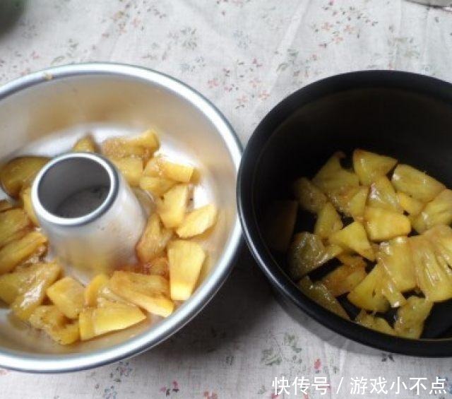 菠萝翻转海绵蛋糕，香软开胃，一学就会做法超简单的！