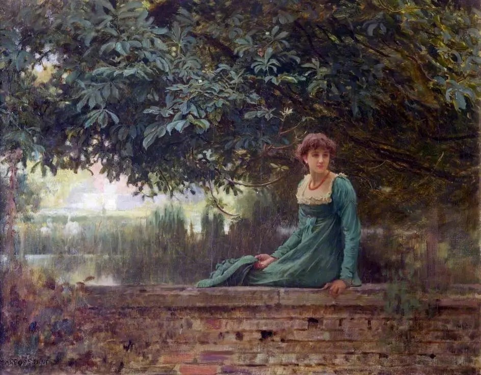 油画&19世纪油画里的性感女人,她们漫步花园时,天堂也不过如此了!