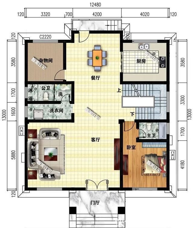 卧室|带挑空客厅设计的两栋农村别墅，45万左右可建一栋，完工效果好