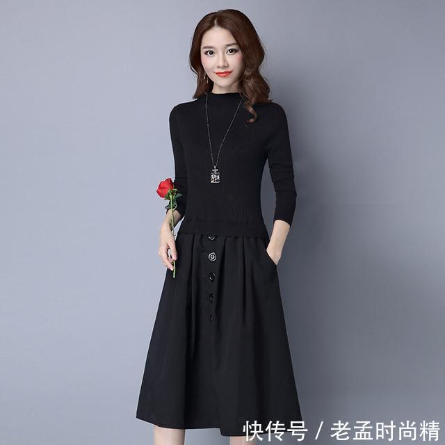 针织连衣裙 过膝超长毛衣裙,藏在大衣里优雅时髦还温暖