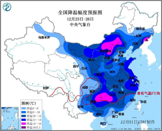 冻哭警告！年末寒潮将横扫我国降温直抵海南 南方多地迎初雪