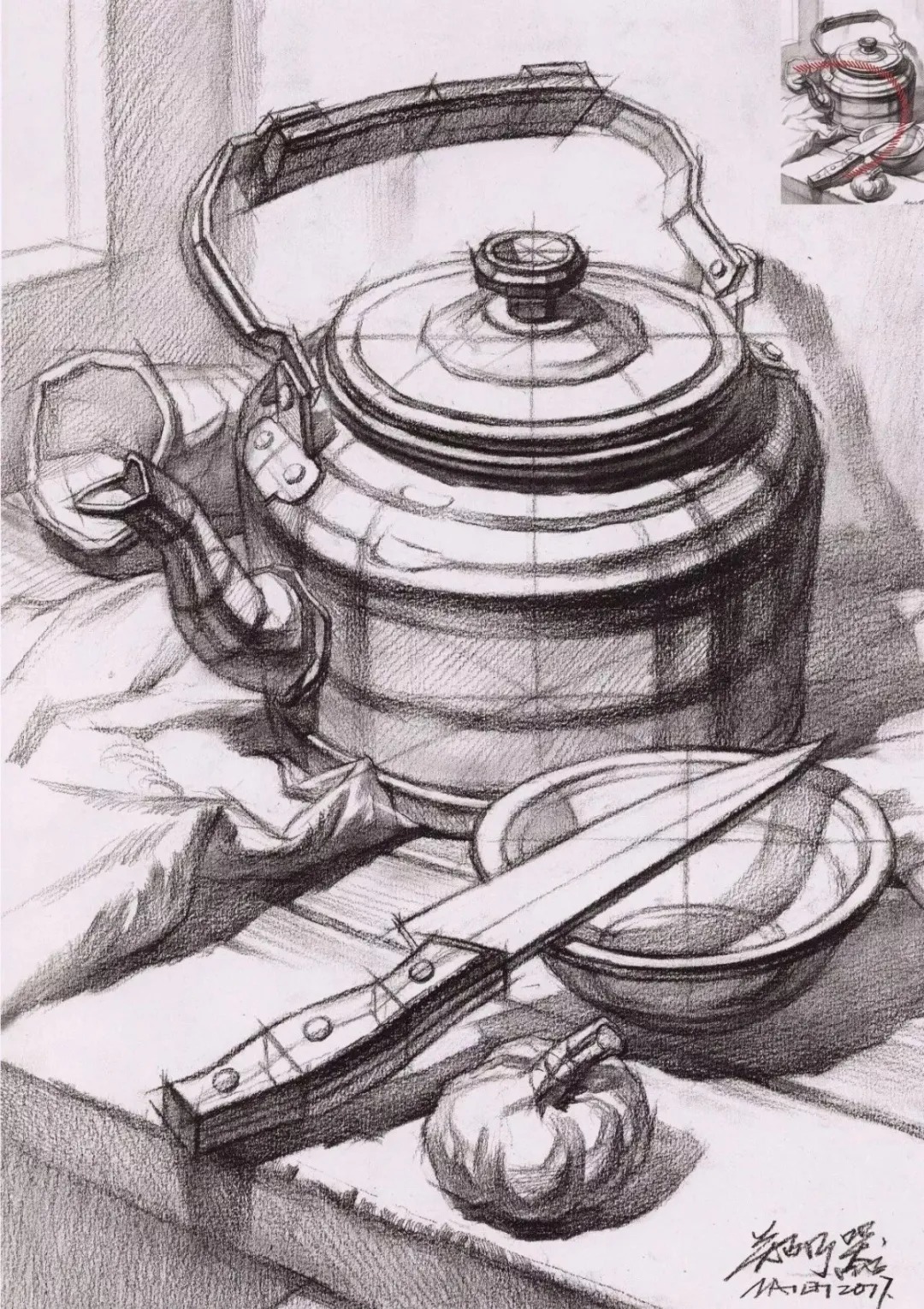 素描静物@画素描静物并不难,关键看有没有画好这几点!