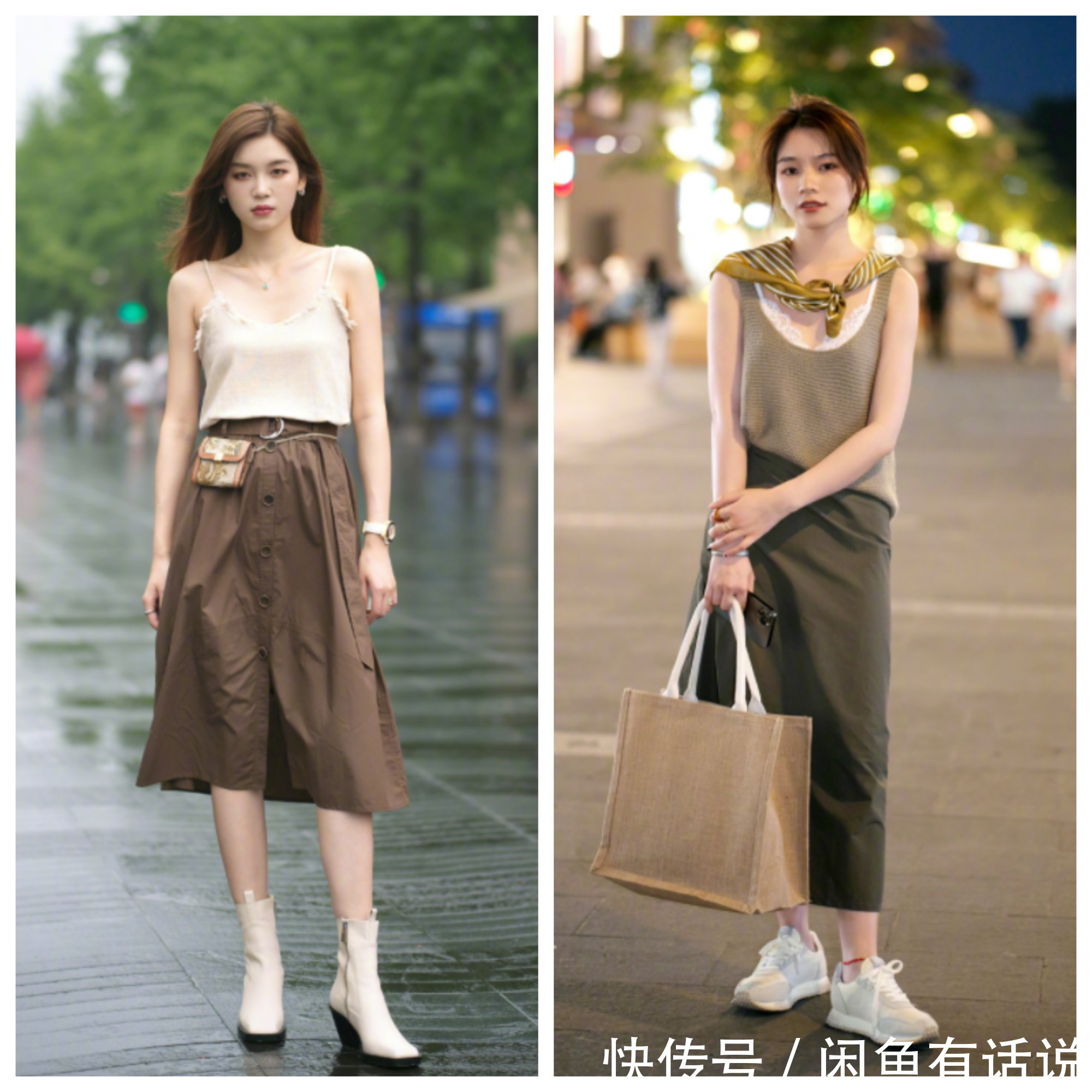 纯色|杭州女生有多会穿?看素人街拍就知道,这19套“半裙”穿搭太美了