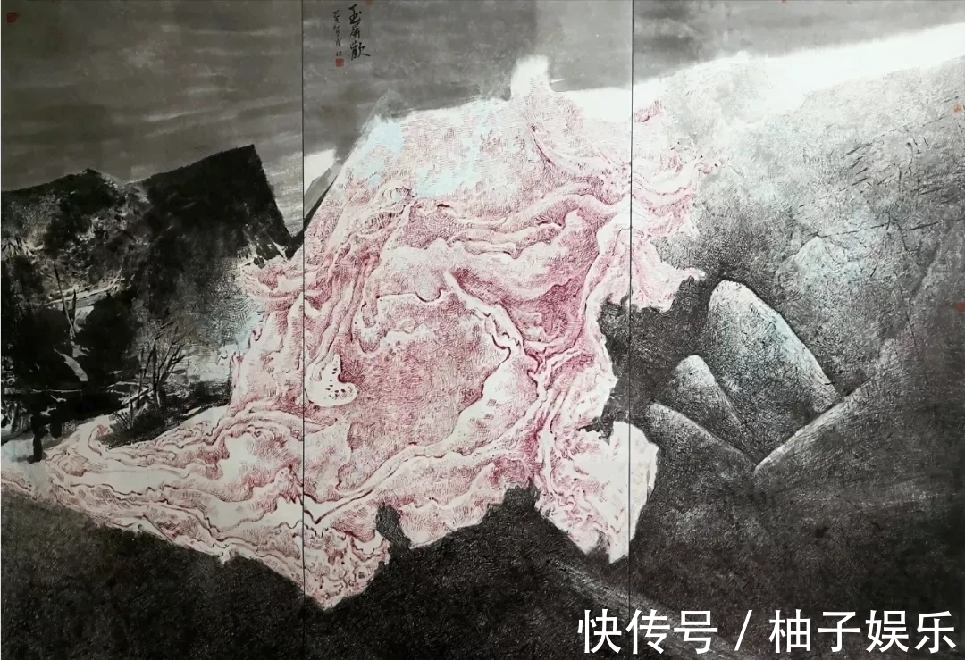 水墨&构成的画面很打眼！霍彪水墨山水画