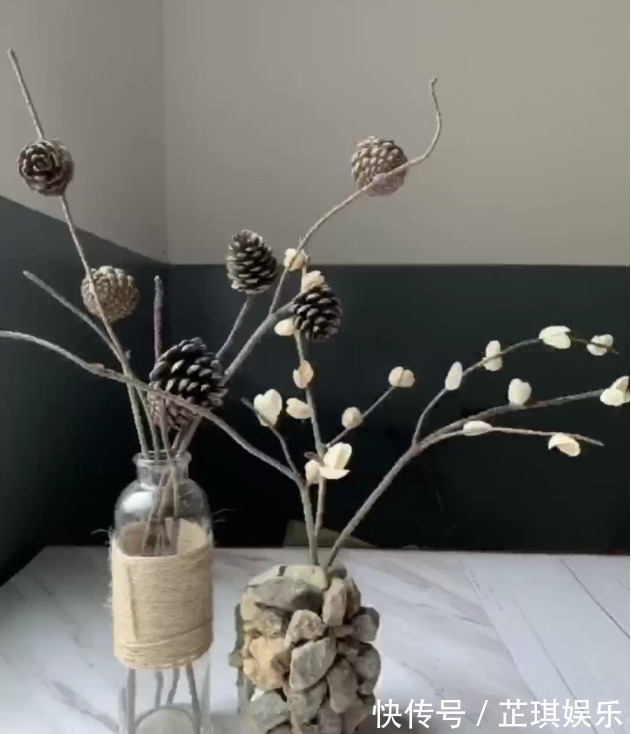 石头野草捡回家,胶水一粘变盆栽,比买的还好看!