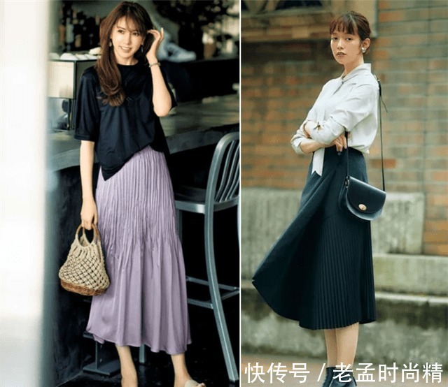 高跟靴|A字裙过时了,初秋流行百褶裙,时髦显瘦又显高