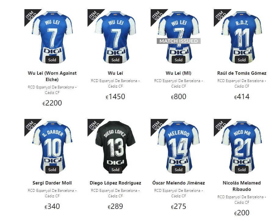 西甲|武磊3件球衣拍出4450歐，西班牙人隊內第1，西媒：中國球迷拍走