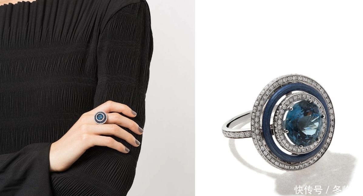 德国百年历史珠宝品牌, 将珐琅工艺手工雕刻,视觉效果特别吸引人