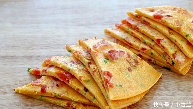 金黄|不和面不擀面的早餐饼,手快5分钟就上桌,金黄红润有食欲