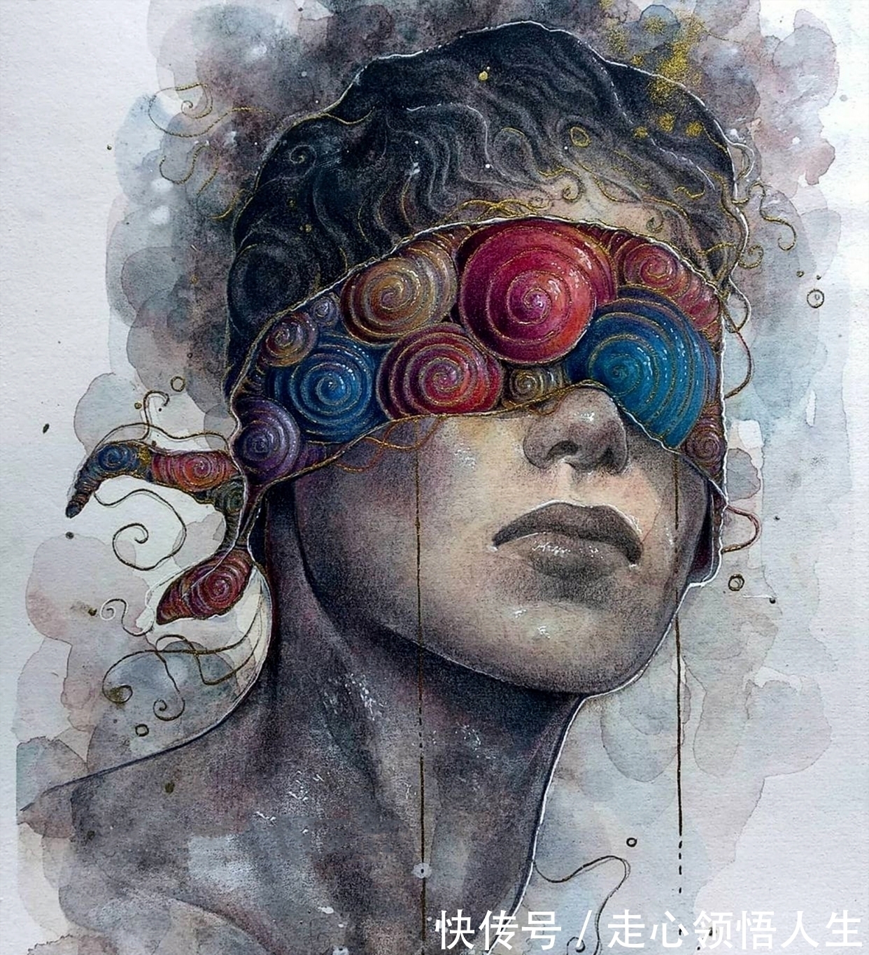 希腊$寂静宇宙中的明眸:色彩与金箔的交融,插画家卡法西斯的神话四季