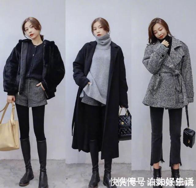外套 最近火了一种“显高穿法”,叫“厚外套+包脚踝”,很适合小个子
