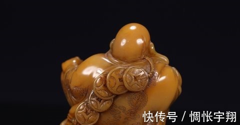 寿山!晚清 寿山田黄石“罗汉”摆件