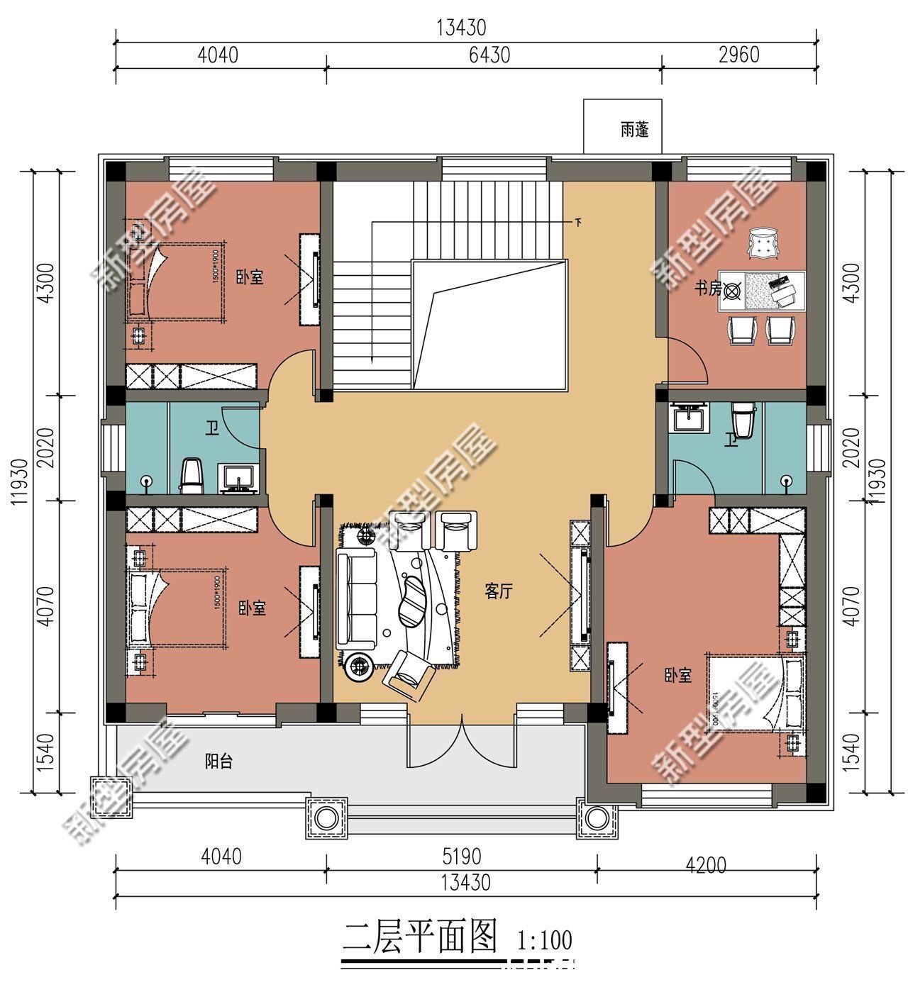 占地|占地100多平，多卧室设计，这样的农村别墅25万能盖起来吗？