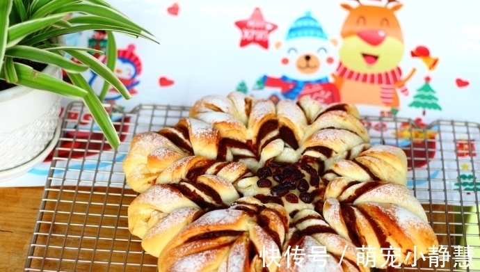 圣诞节做款雪花面包,好看又好吃,还无添加剂,孩子吃着安全放心
