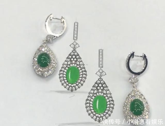 小黄|十四颗满绿蛋面，重新设计成套装项链和耳环，是种什么体验