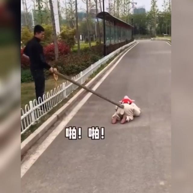 妈妈|萌娃被亲爸“拎”在手里不愿走路火了，网友“正义”的路人来了