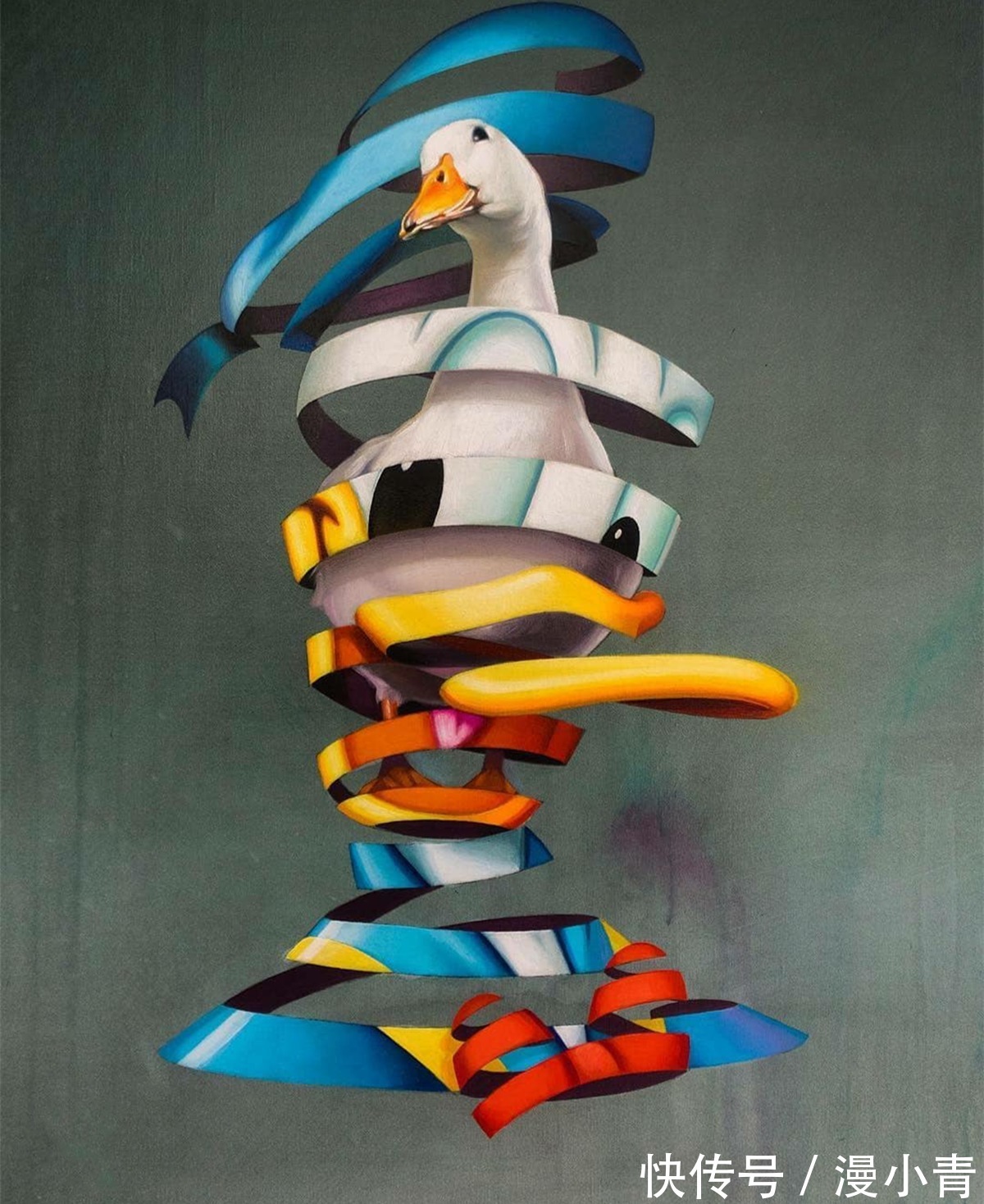 艺术#绘画的另类风格,采用真实的三次元与二次元融合,这可能就是艺术