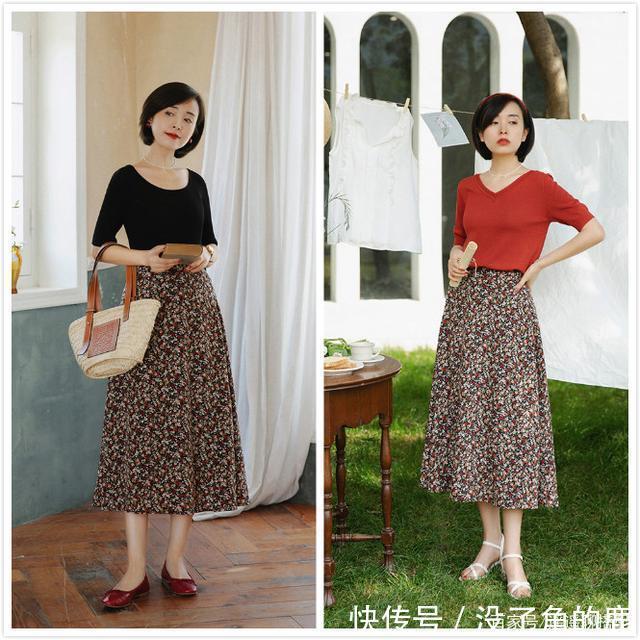 青春|今秋火了一种穿法,“针织衫+半裙”,青春又洋气,做时尚女王