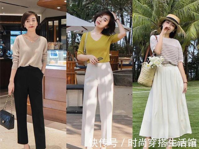 t恤|炎热夏季,不妨试试这几组“T恤+裤裙”,轻松穿出好气质