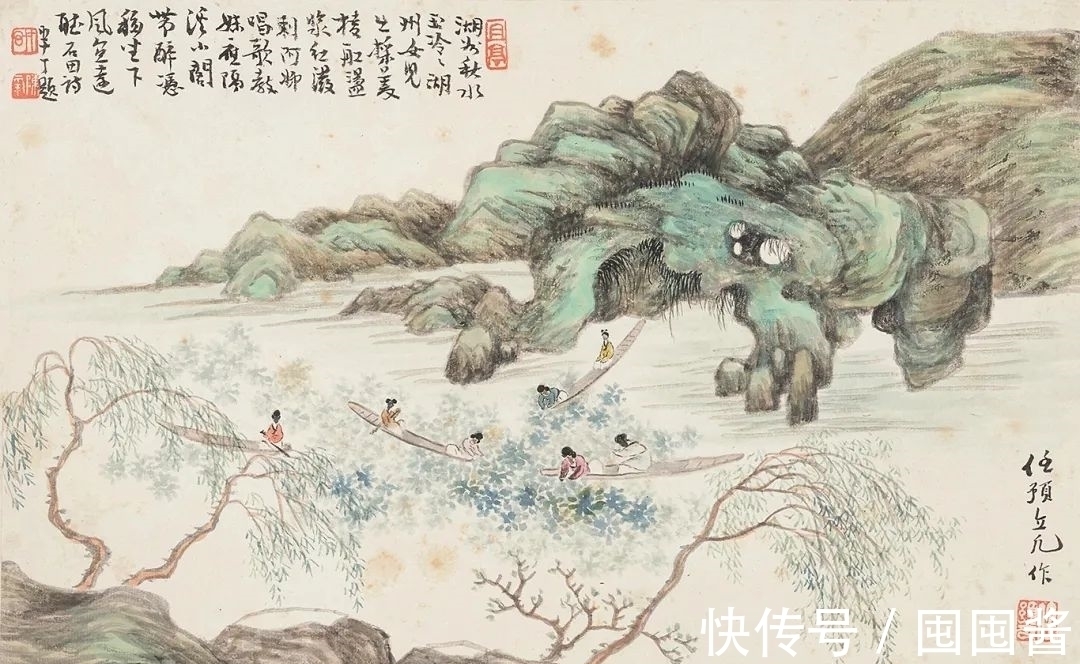 同时代$「津门网」他是画家任熊之子,其构图饱满色彩丰富,不流于世俗