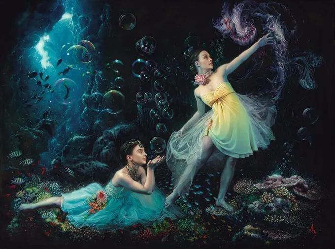 ·曼努克@自然又野性的存在,美女艺术家的唯美油画欣赏