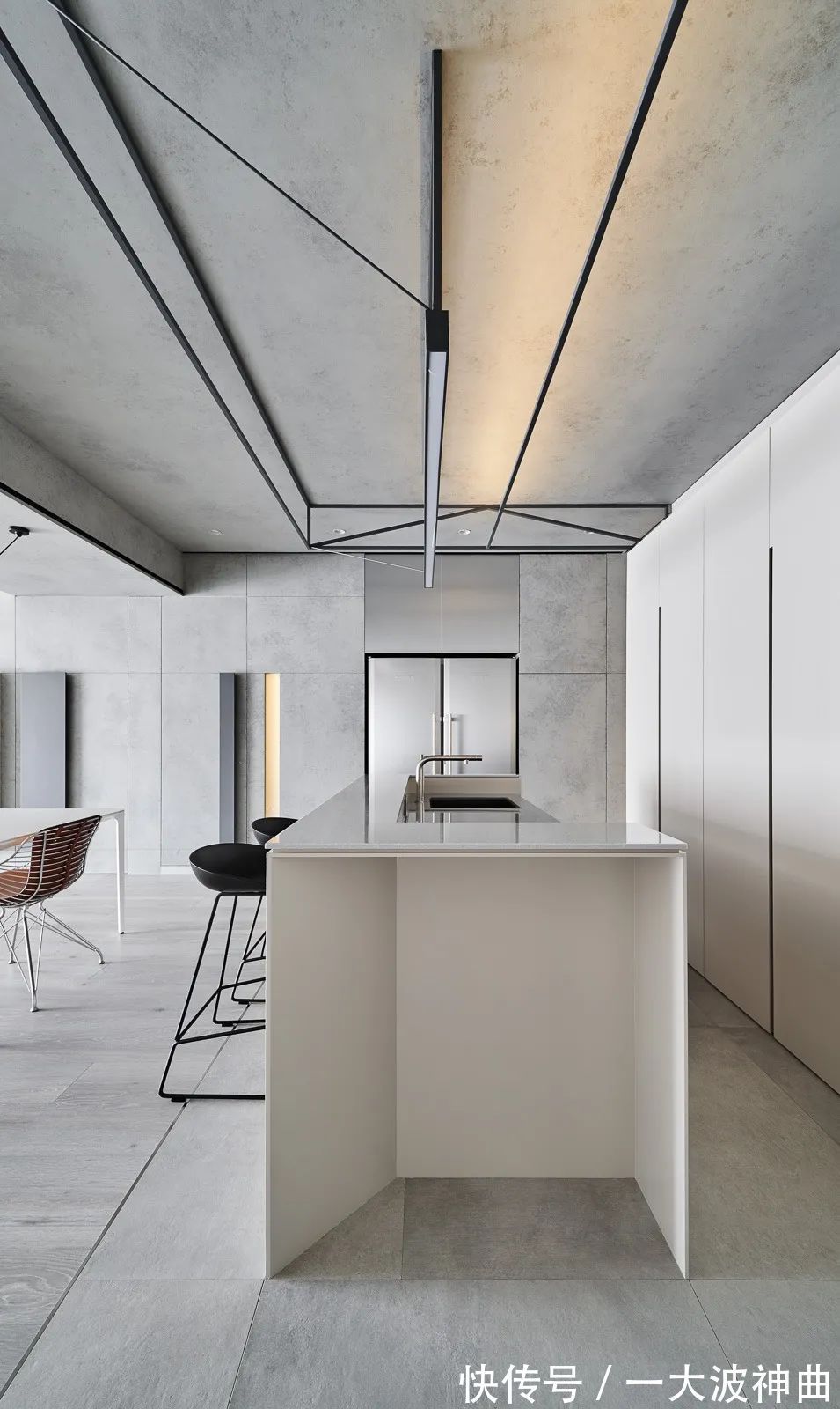 卧室|100㎡简约工业风,低调安静的水泥灰,装出别样高级的美