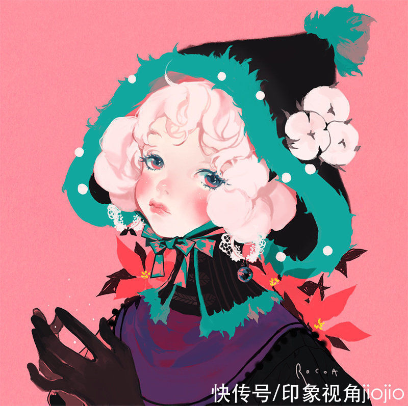 插画$画风轻盈的少女插画,将人物刻画的生动,有着独特的美感