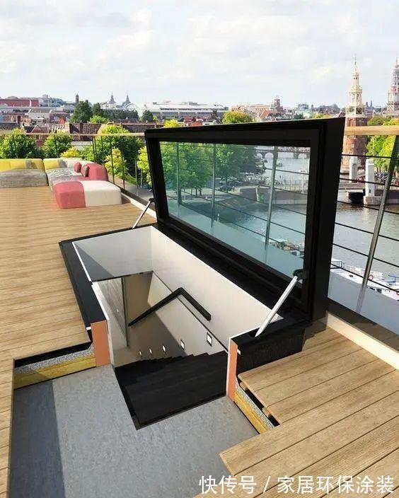 楼梯|买了顶楼就是好，凿个天窗入口，把楼顶收拾干净，一家独享大露台