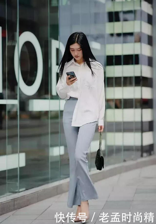 街拍：美女脚上一双尖头的高跟鞋，凸显出迷人魅力，带着都市女性的风范