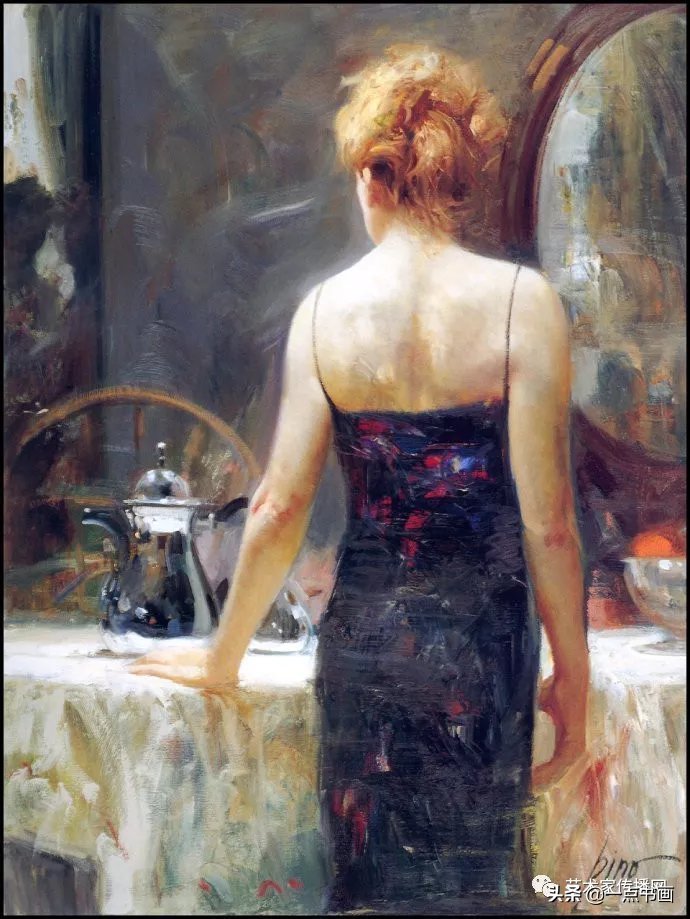 油画!皮诺德埃尼的油画人物,色彩斑斓,动静结合,光彩照人